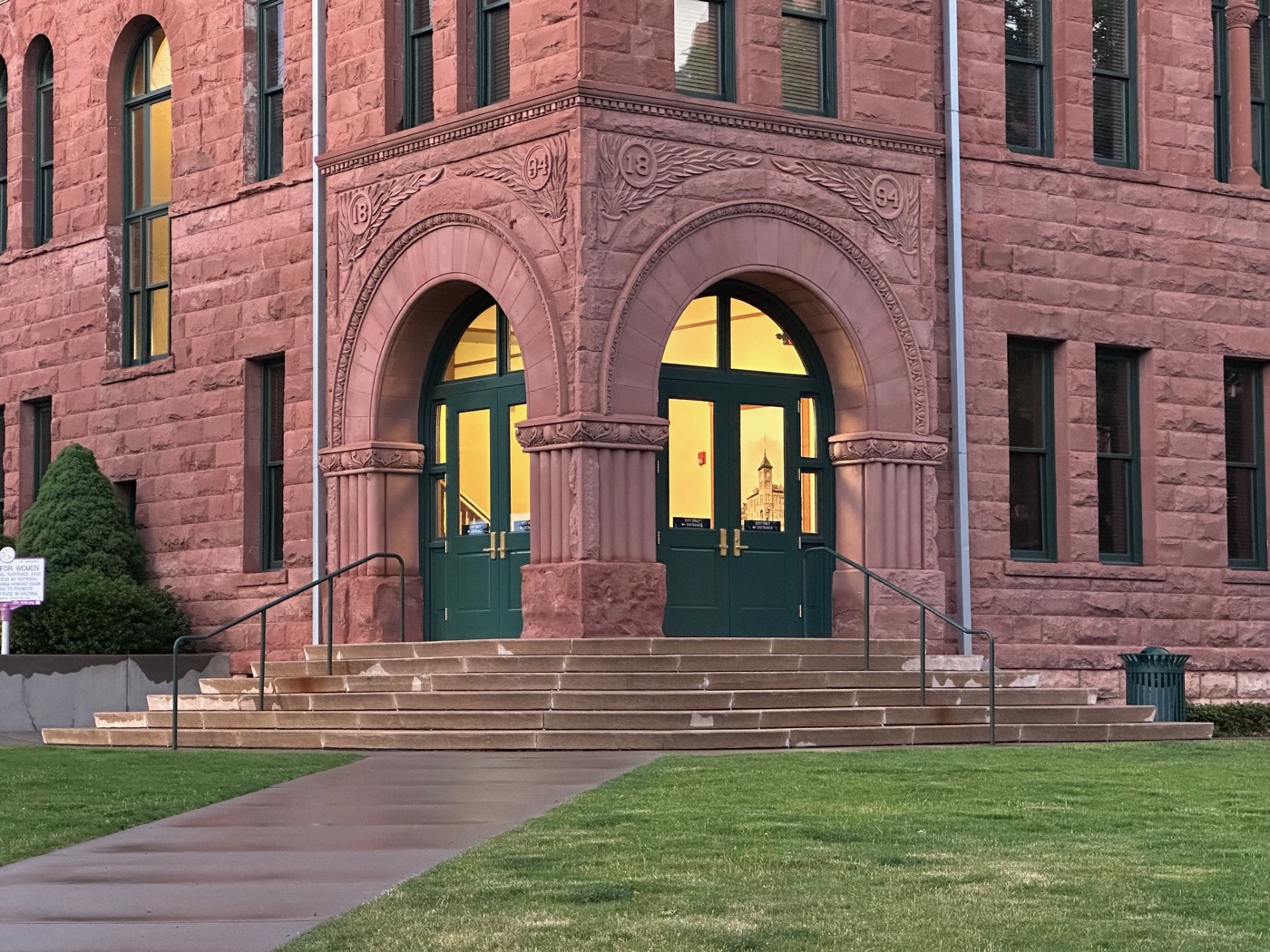 The sandstone arches of the 1894 Coconino County courthouse in Flagstaff